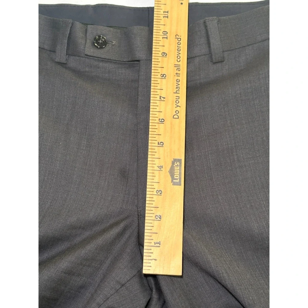 TED BAKER London Jefferson 100% Wool Gray Flat Front Dress Pants 36R 36x33‎